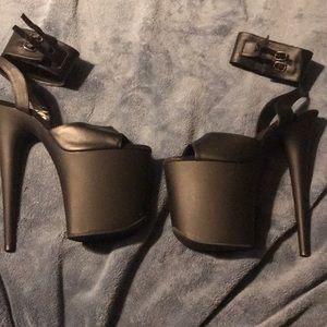 PLEASERS 8 inch Ankle Buckled Platforms